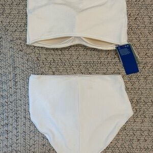 White Textured Bikini Set